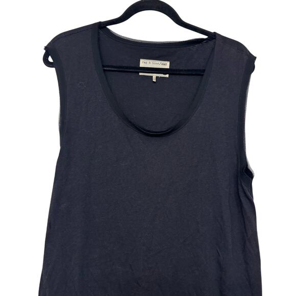 Rag & Bone Black Asymmetrical Sheer Layered Tank Top Women's Size Small - Picture 2 of 9